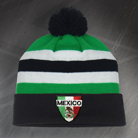 Mexico Football Bobble Hat Embroidered