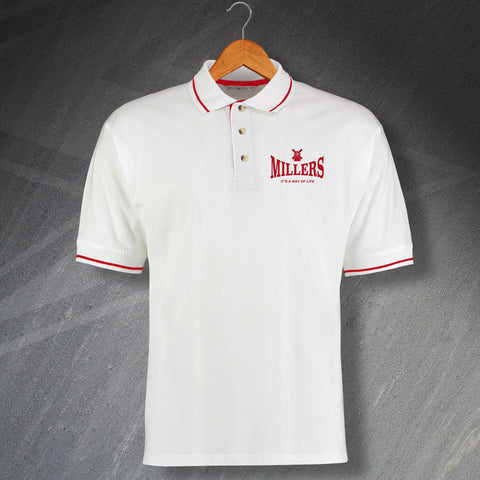 Millers It's a Way of Life Embroidered Contrast Polo Shirt