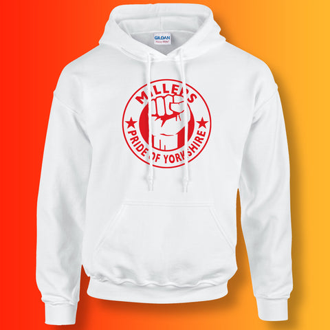 Millers Hoodie with The Pride of Yorkshire Design White