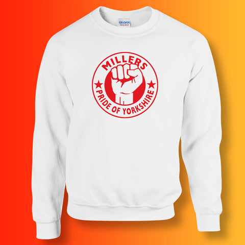 Millers Sweater with The Pride of Yorkshire Design White