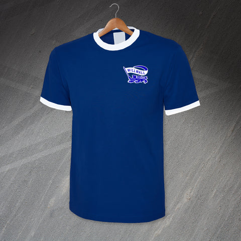 Millwall Football Ringer Shirt Embroidered 1964