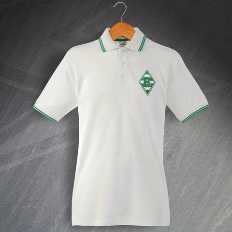 Monchengladbach Football Polo Shirt Embroidered Tipped 1970