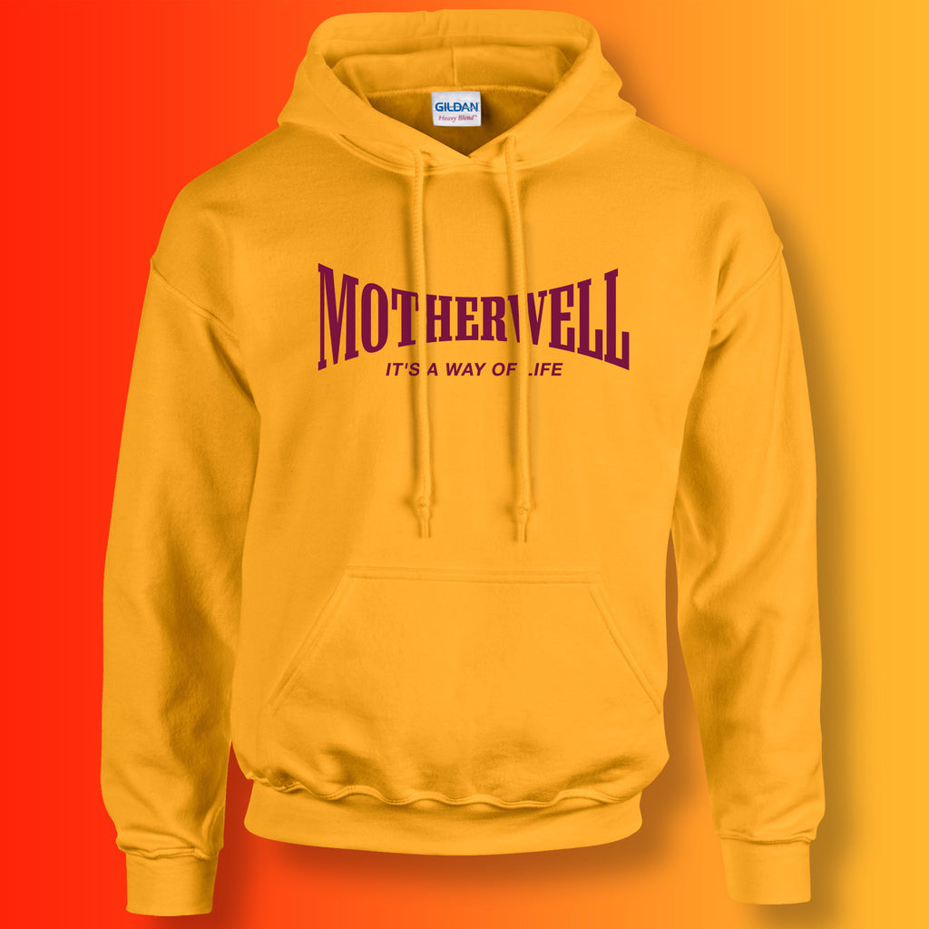 Motherwell Hoodie with It's a Way of Life Design Gold