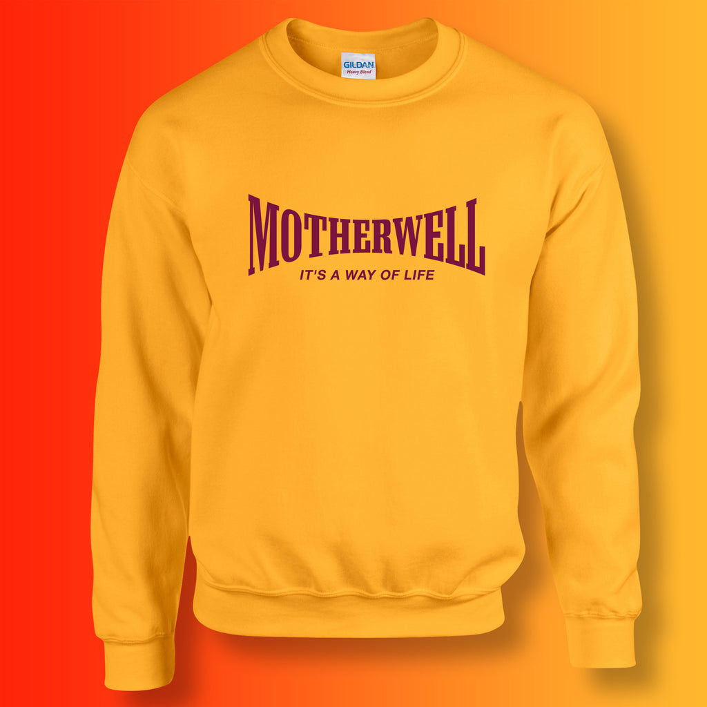 Motherwell Sweater with It's a Way of Life Design Gold