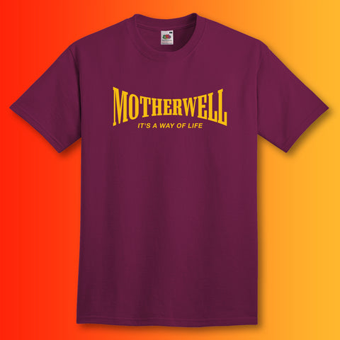 Motherwell Shirt with It's a Way of Life Design Burgundy