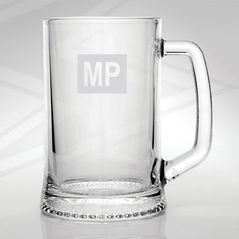 Royal Military Police Glass Tankard Engraved MP