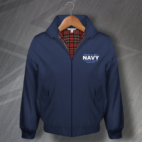 Made in The Navy and The Legend Lives on Embroidered Harrington Jacket