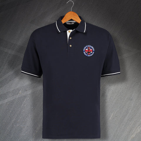 Proud to Have Served Navy Veteran Embroidered Contrast Polo Shirt