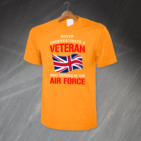 Never Underestimate a Veteran who Served in The Air Force T-Shirt