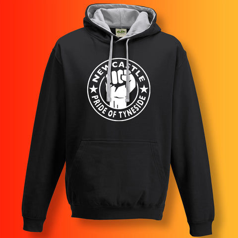 Newcastle Contrast Hoodie with The Pride of Tyneside Design