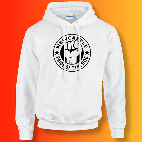 Newcastle Hoodie with The Pride of Tyneside Design White