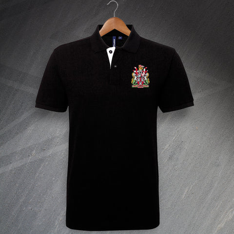 Newcastle Football Polo Shirt Embroidered Classic Fit Contrast 1969