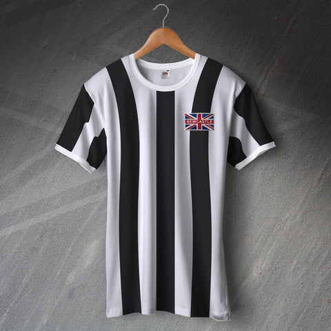 Newcastle Football Shirt Embroidered Ringer Union Jack