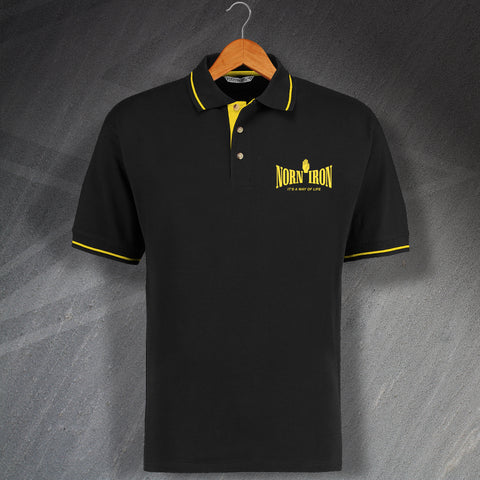 Norn Iron It's a Way of Life Embroidered Contrast Polo Shirt