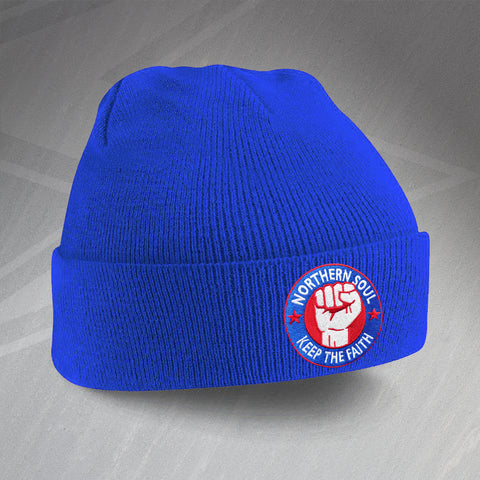 Northern Soul Keep The Faith Embroidered Beanie Hat