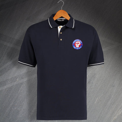 Northern Soul Keep The Faith Embroidered Contrast Polo Shirt