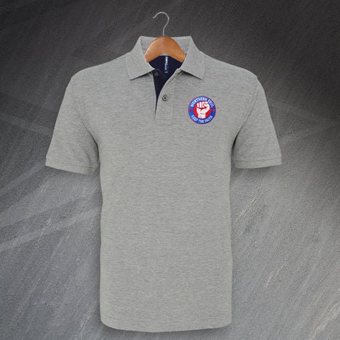 Northern Soul Keep The Faith Embroidered Classic Fit Contrast Polo Shirt