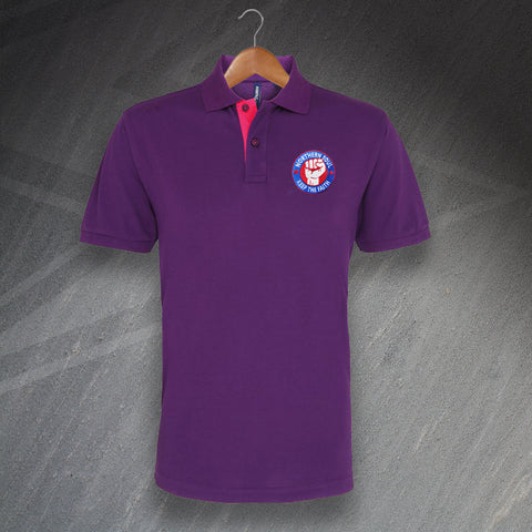 Northern Soul Keep The Faith Embroidered Classic Fit Contrast Polo Shirt