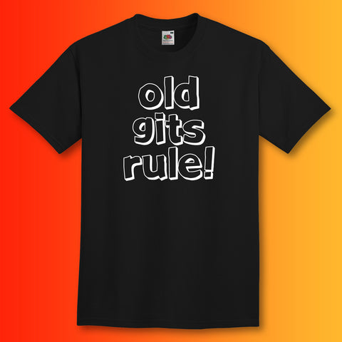 Old Gits Rule Unisex T-Shirt with Bold Design Black