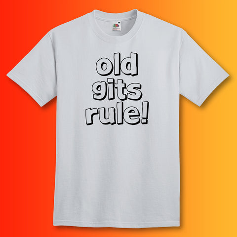 Old Gits Rule Unisex T-Shirt with Bold Design Heather Grey