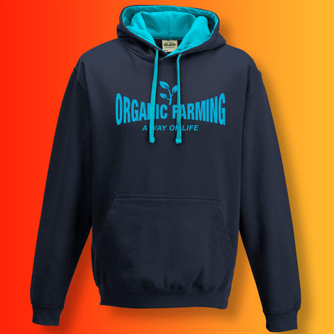 Organic Farming Contrast Hoodie with It's a Way of Life Design