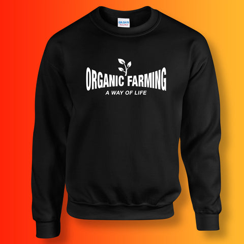 Organic Farming Sweater with It's a Way of Life Design Black