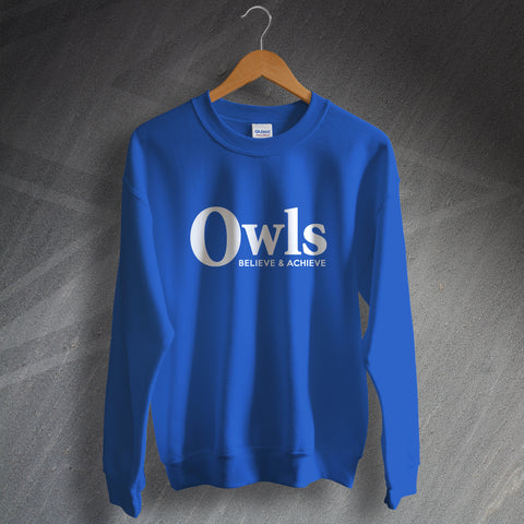 Sheffield Wednesday Football Sweatshirt Owls Believe & Achieve
