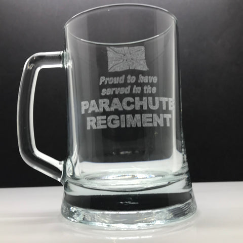 Parachute Regiment Glass Tankard Engraved Proud to Have Served