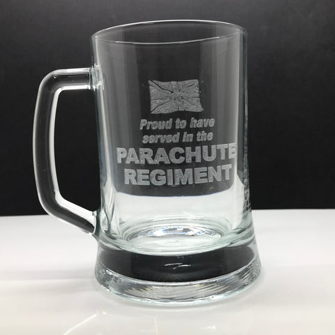 Proud to Have Served Military Glass Tankard Engraved with any Service or Regiment