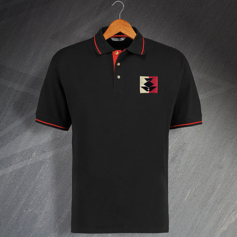 Partick Football Polo Shirt Embroidered Contrast 1990