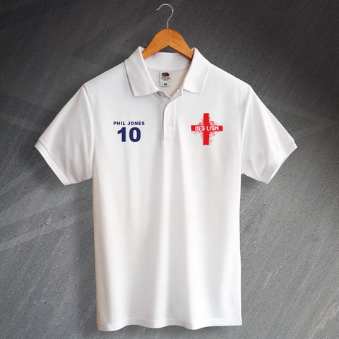 Personalised England Football Polo Shirt
