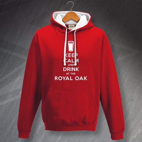 Pub Hoodie Contrast Personalised Keep Calm and Drink at Any Pub Name