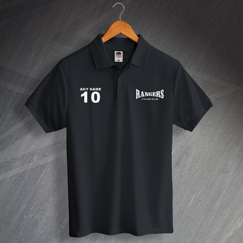 It's a Way of Life Printed Polo Shirt with any Team, Nickname or Word, Number & Name