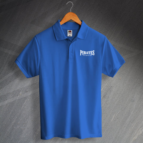 Bristol Rovers Football Polo Shirt Embroidered Pirates It's a Way of Life