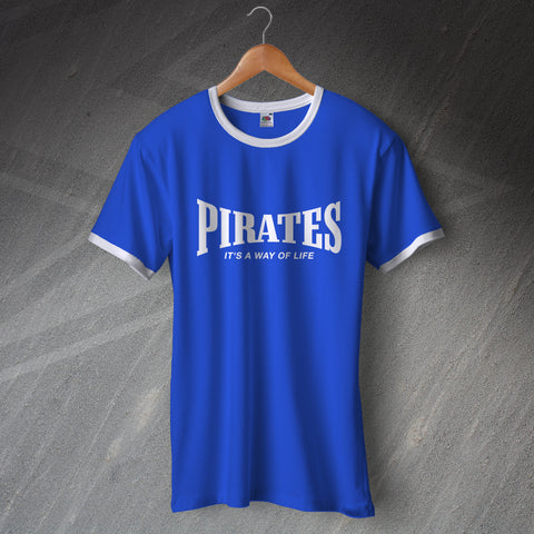 Bristol Rovers Football Shirt Printed Ringer Pirates It's a Way of Life