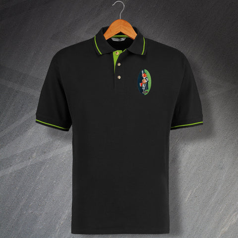 Retro Plymouth 1933 Embroidered Contrast Polo Shirt