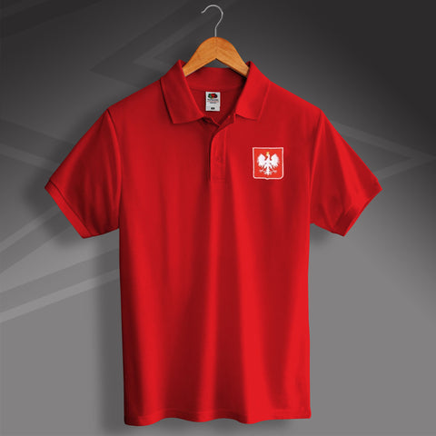 Retro Poland Polo Shirt with Embroidered Badge