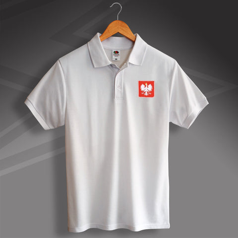 Retro Poland Polo Shirt with Embroidered Badge