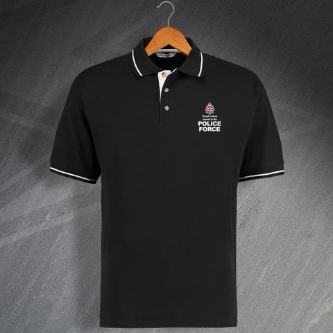 Proud to Have Served in The Police Force Embroidered Contrast Polo Shirt