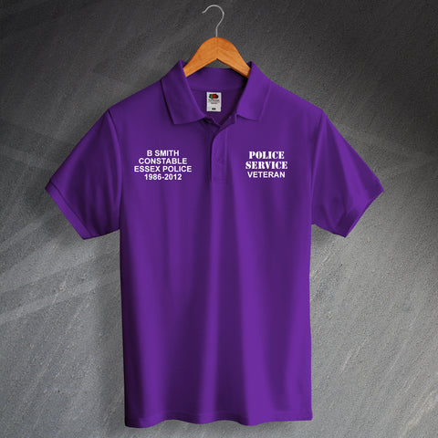 Personalised Police Service Polo Shirt