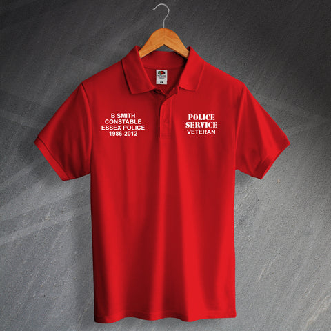 Personalised Police Service Polo Shirt