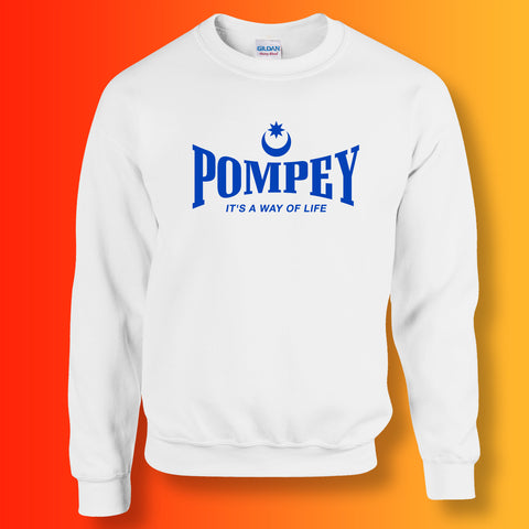 Pompey Sweater with It's a Way of Life Design White