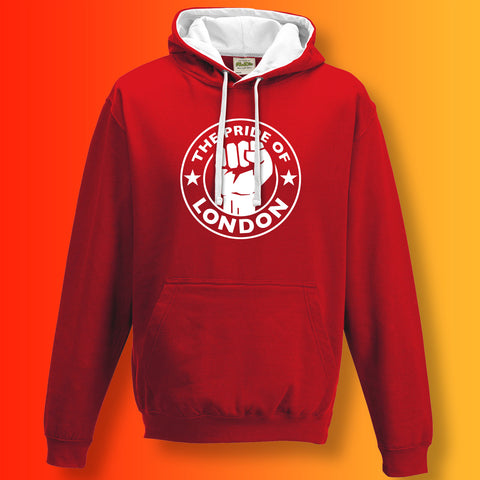 The Pride of London Contrast Hoodie Red White