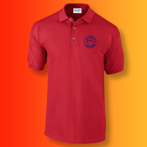 The Pride of London Polo Shirt Red Royal Blue