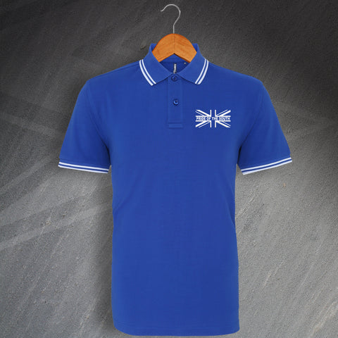 Pride of The South Union Jack Embroidered Tipped Polo Shirt