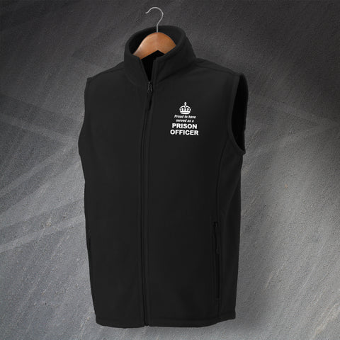 Prison Service Fleece Gilet Embroidered Proud to Have Served as a Prison Officer Crown