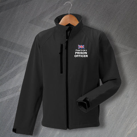 Prison Service Jacket Embroidered Softshell Proud to Be a Prison Officer Union Jack