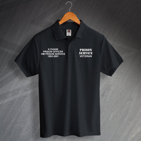 Prison Service Polo Shirt Printed Personalised Police Service Veteran