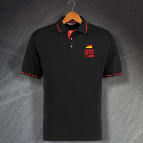 Proud to Be a Lifeguard Embroidered Contrast Polo Shirt