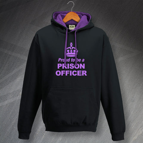 Prison Service Hoodie Contrast Proud to Be a Prison Officer Crown